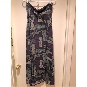 Rare Lularoe Maxi Skirt - Large - Cat Print